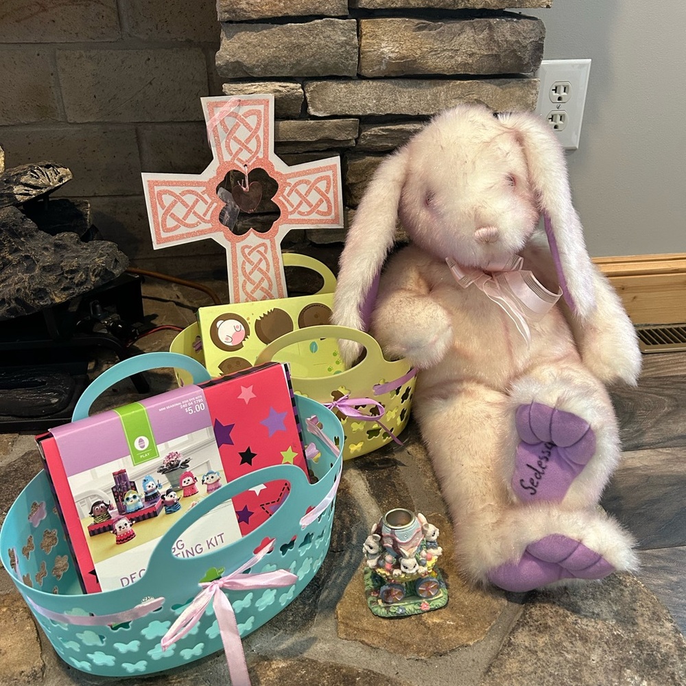 Plush Lavender Bunny Bundle Easter Decor